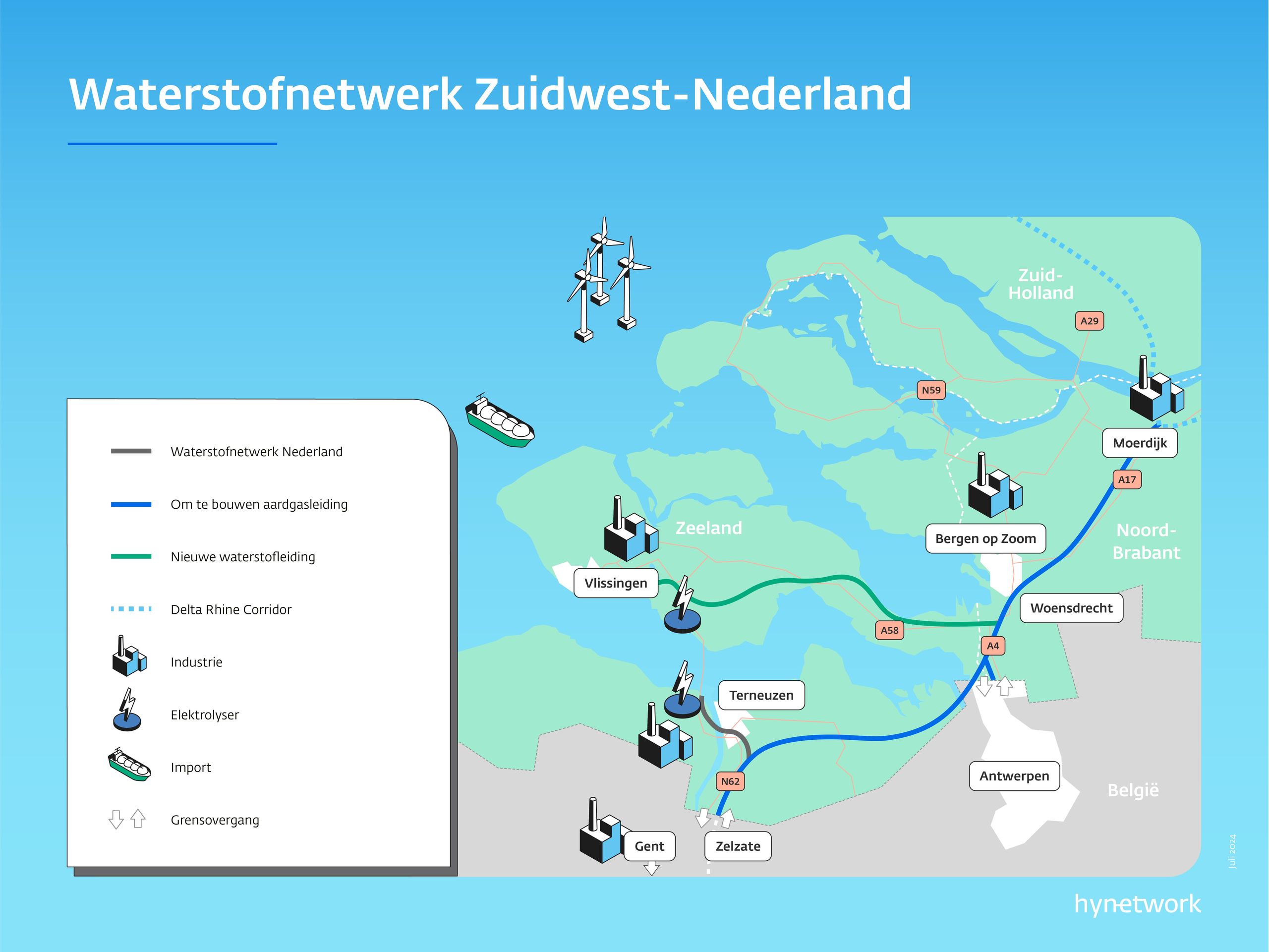 waterstofnetwerk zuidwest-Nederland